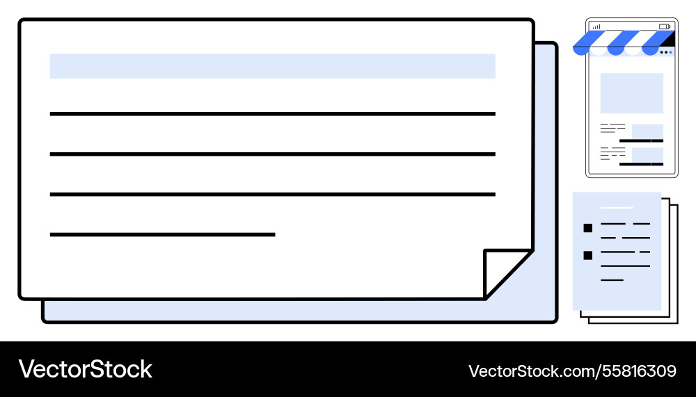 Online document management system with mobile Online document management system with mobile vector image