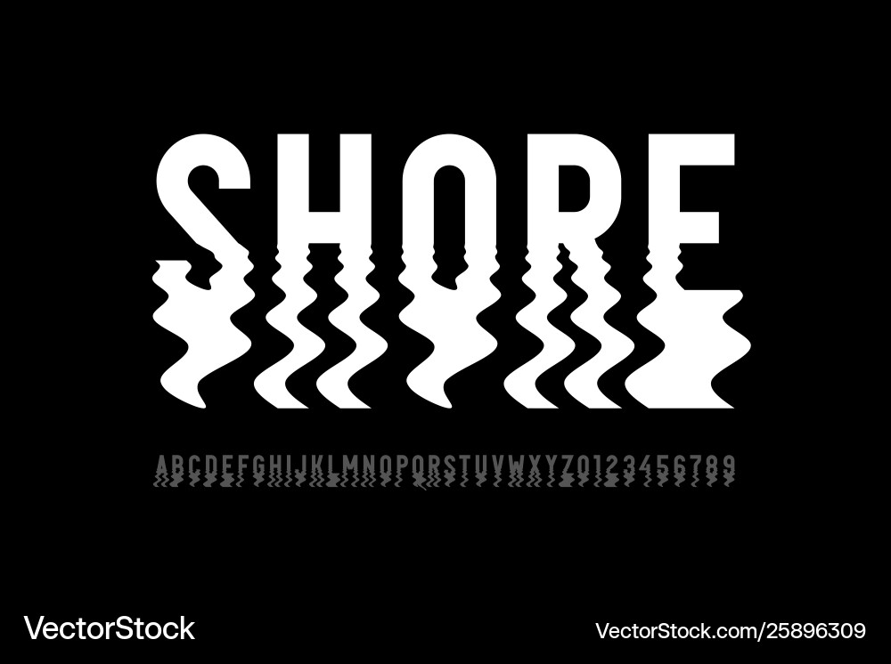 Ripple style font design Ripple style font design vector image