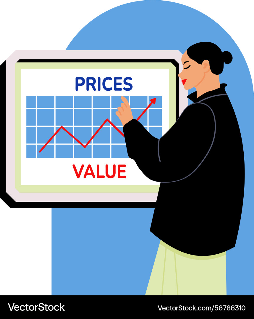A flat style showing price value Vector Image