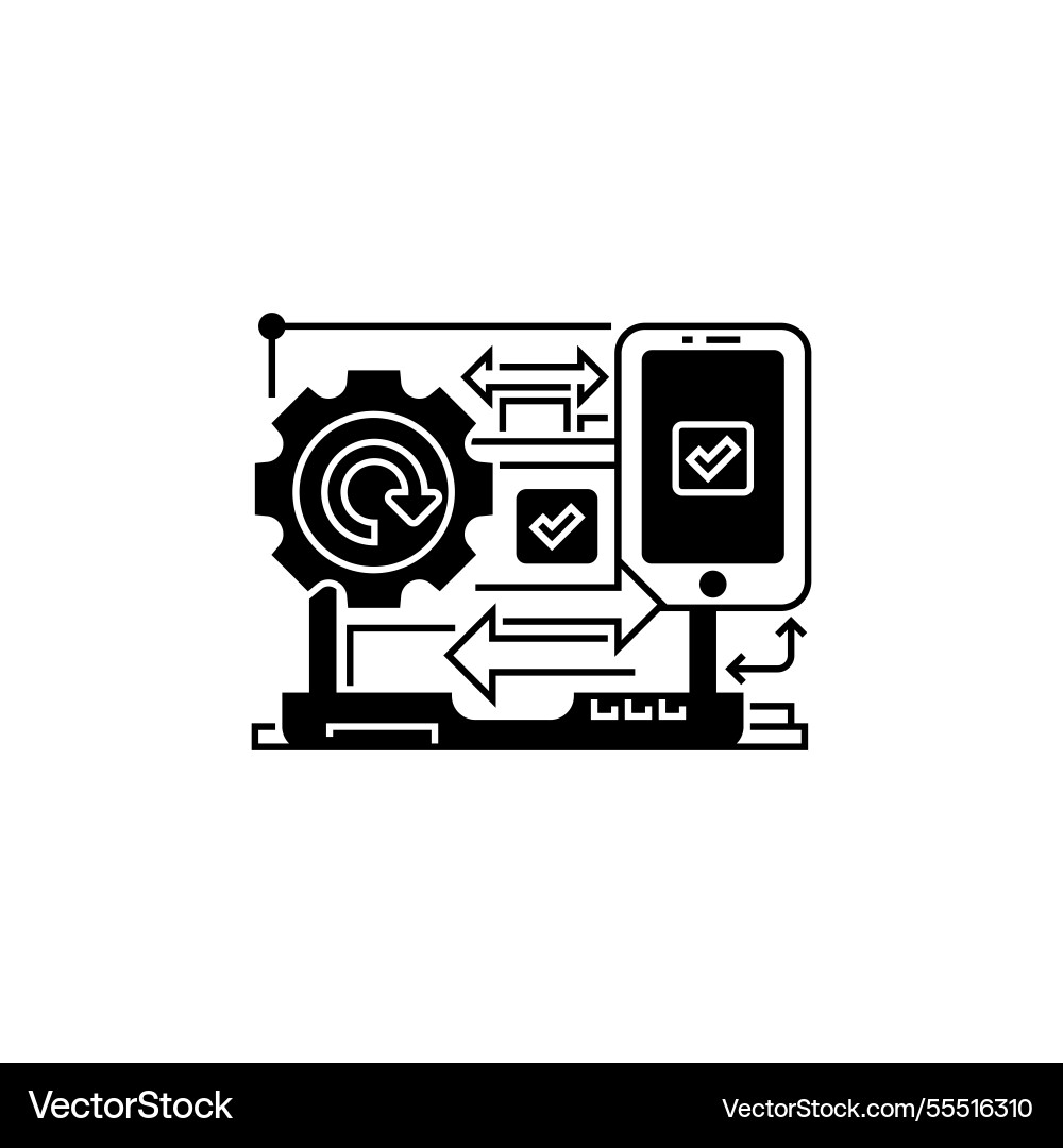 Cross device recovery line icon linear style sign vector image