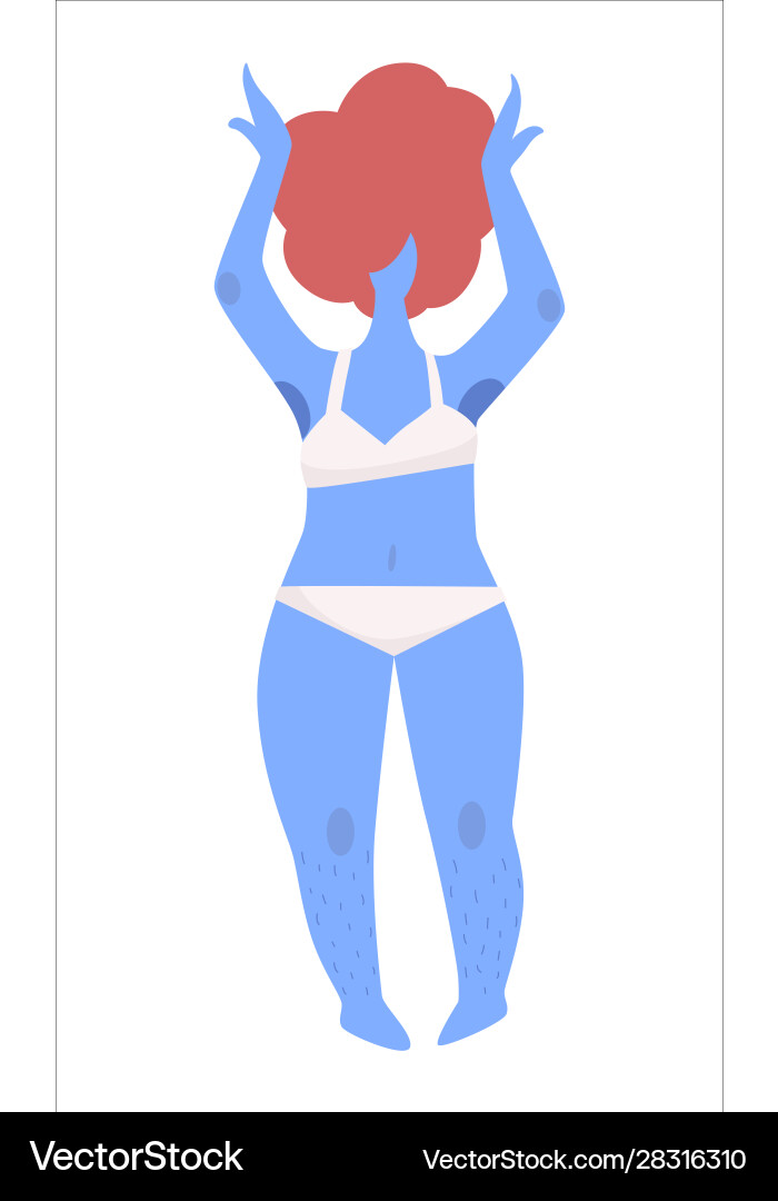 Curvy redhead woman in bikini for different body Curvy redhead woman in bikini for different body vector image