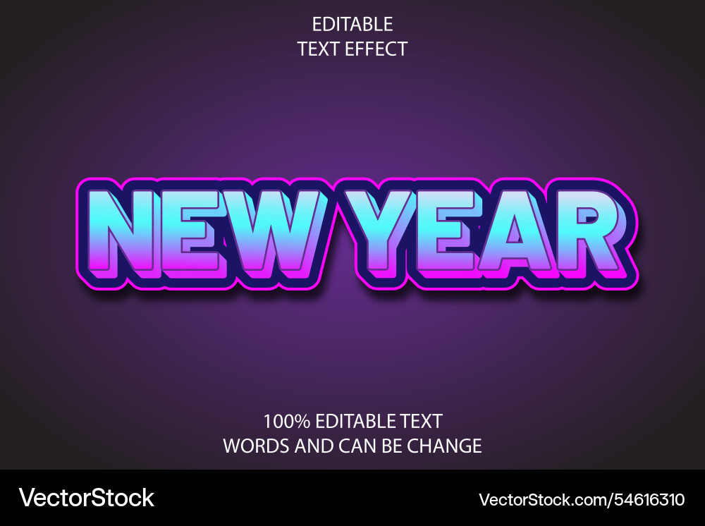 Editable text effect 3d emboss modern style vector image