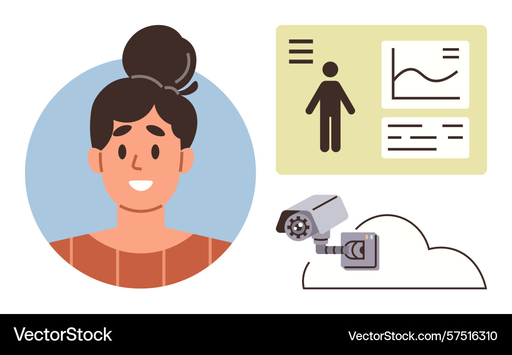 Facial recognition concept with a user profile Facial recognition concept with a user profile vector image