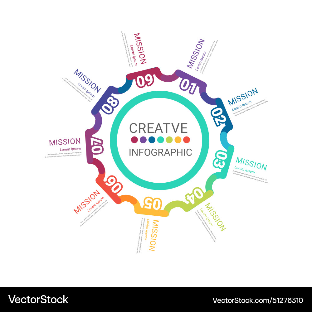 Infographic elements circle design with 9 options Infographic elements circle design with 9 options vector image