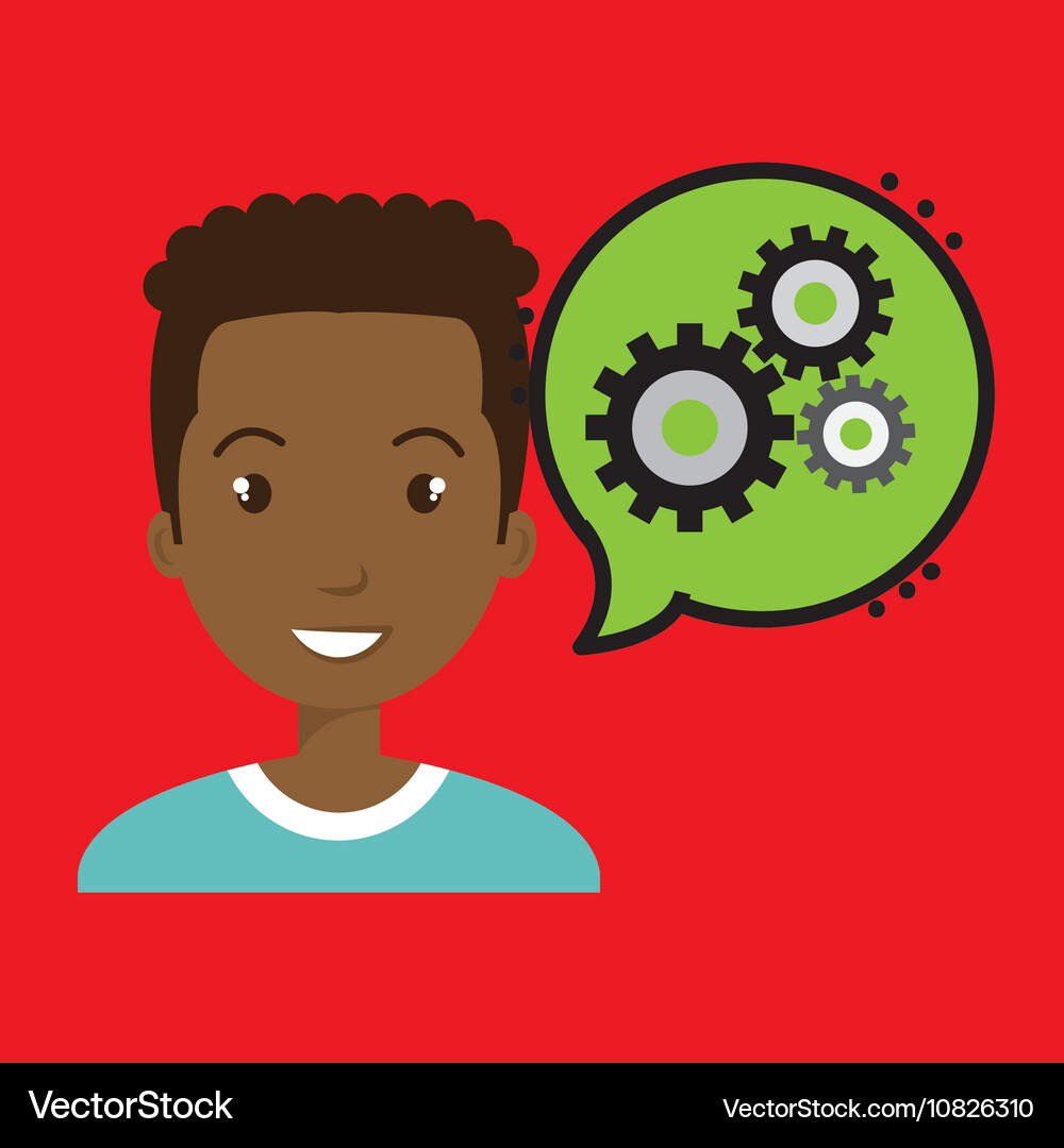 Man thinking creating bubble Vector Image