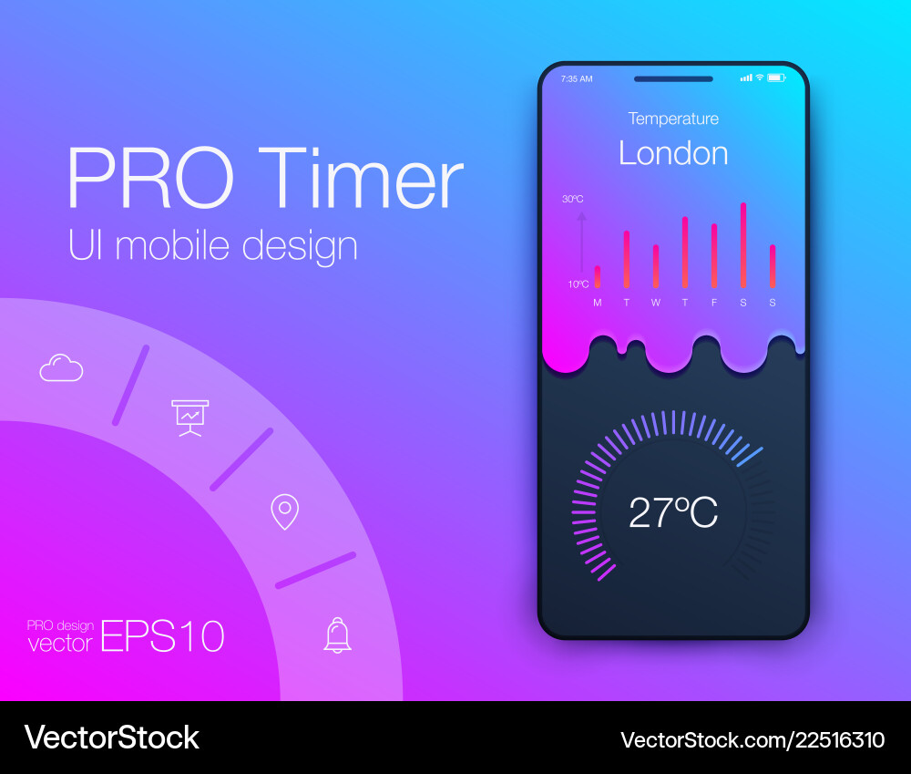 Mobile phone application for analytics stock Mobile phone application for analytics stock vector image