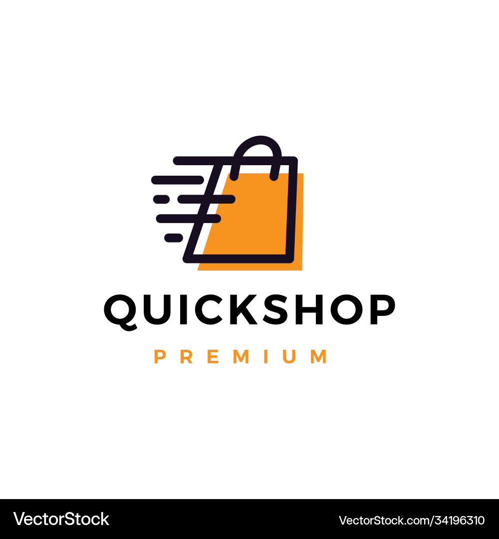 Quick shop store logo icon Royalty Free Vector Image