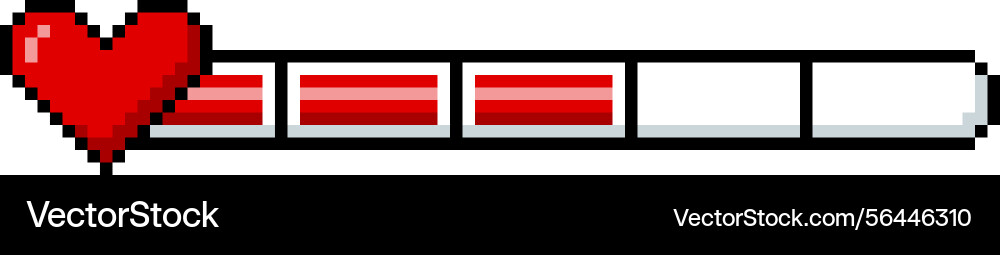 Red line progress bar divided into parts game menu Vector Image