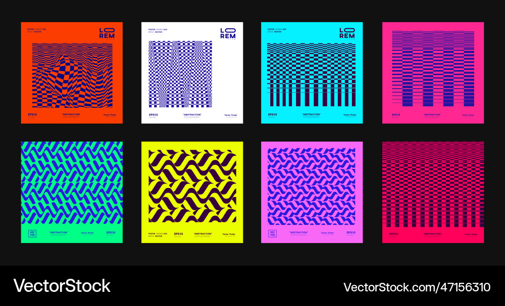 Set of abstract modern patterns collection vector image