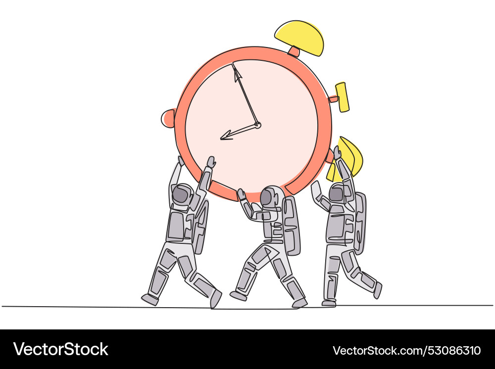 Single continuous line drawing group vector image