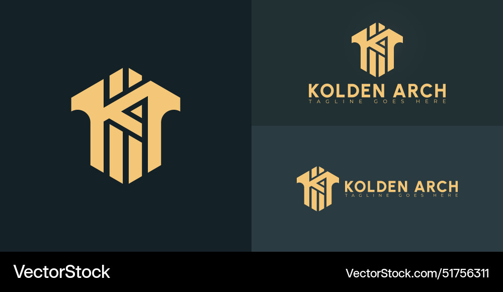 Abstract initial hexagon letters ka or ak logo Vector Image