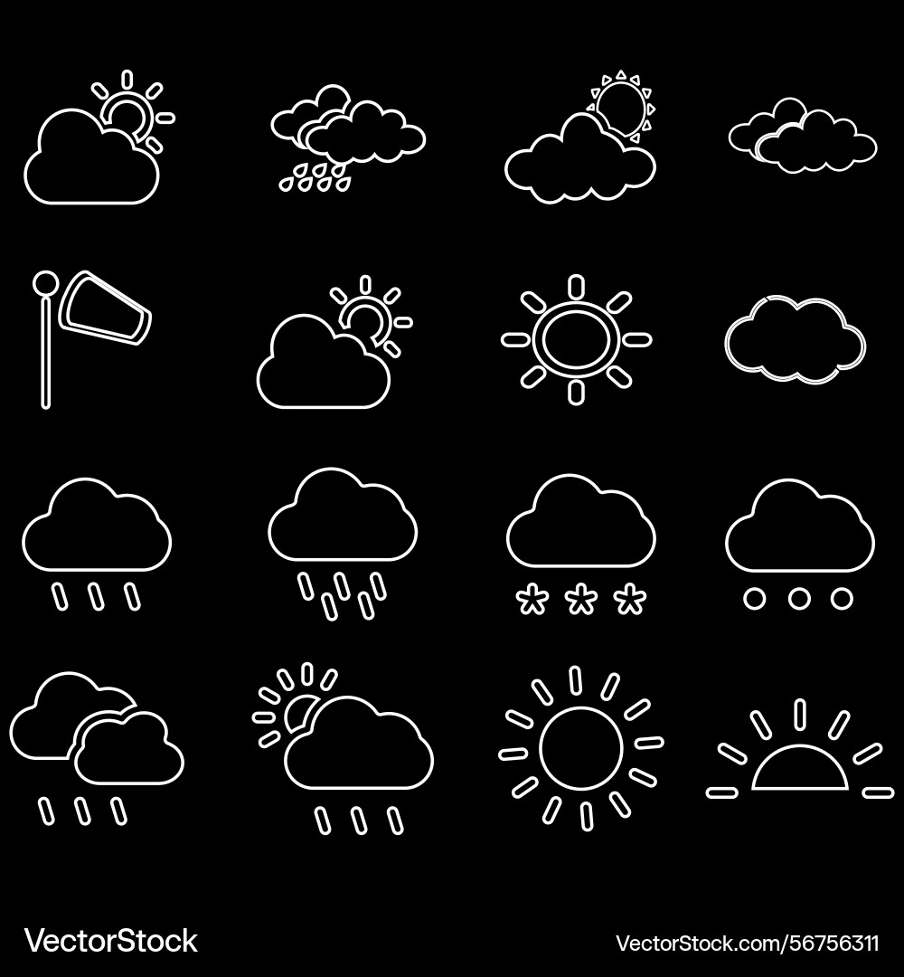 Clouds icons set of in different form Clouds icons set of in different form Vector Image