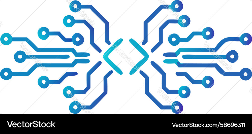 Complex Neural Network Circuit Vector Image