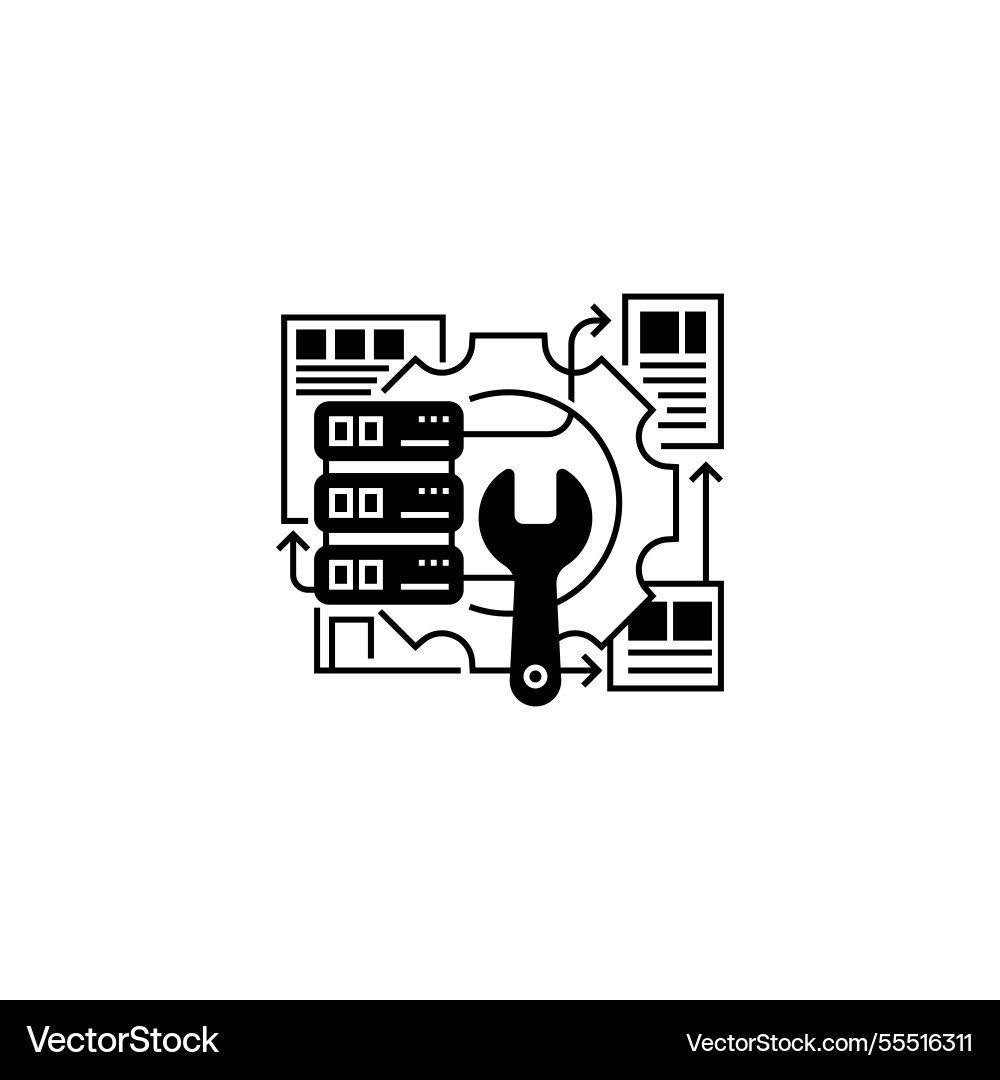 Database recovery line icon linear style sign Database recovery line icon linear style sign Vector Image