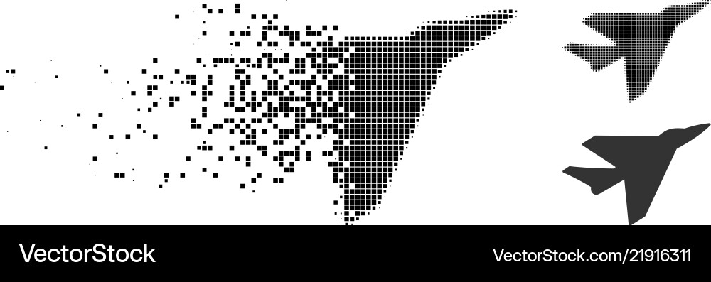 Decomposed pixelated halftone intercepter icon Decomposed pixelated halftone intercepter icon vector image