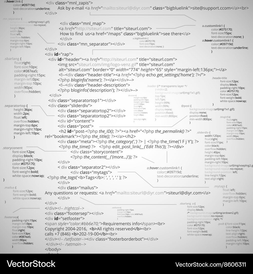 Html css listing vector image