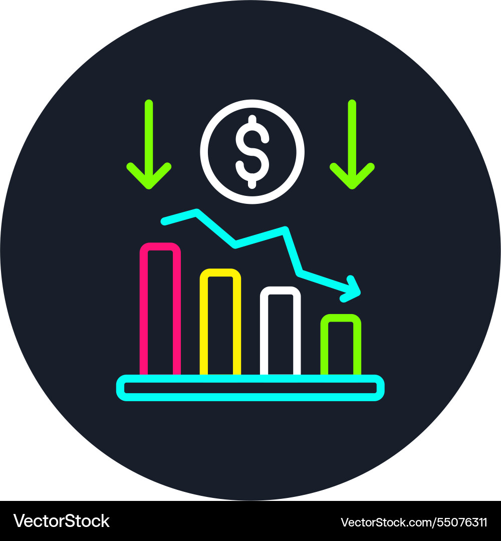 Reduce line multi color icon Vector Image