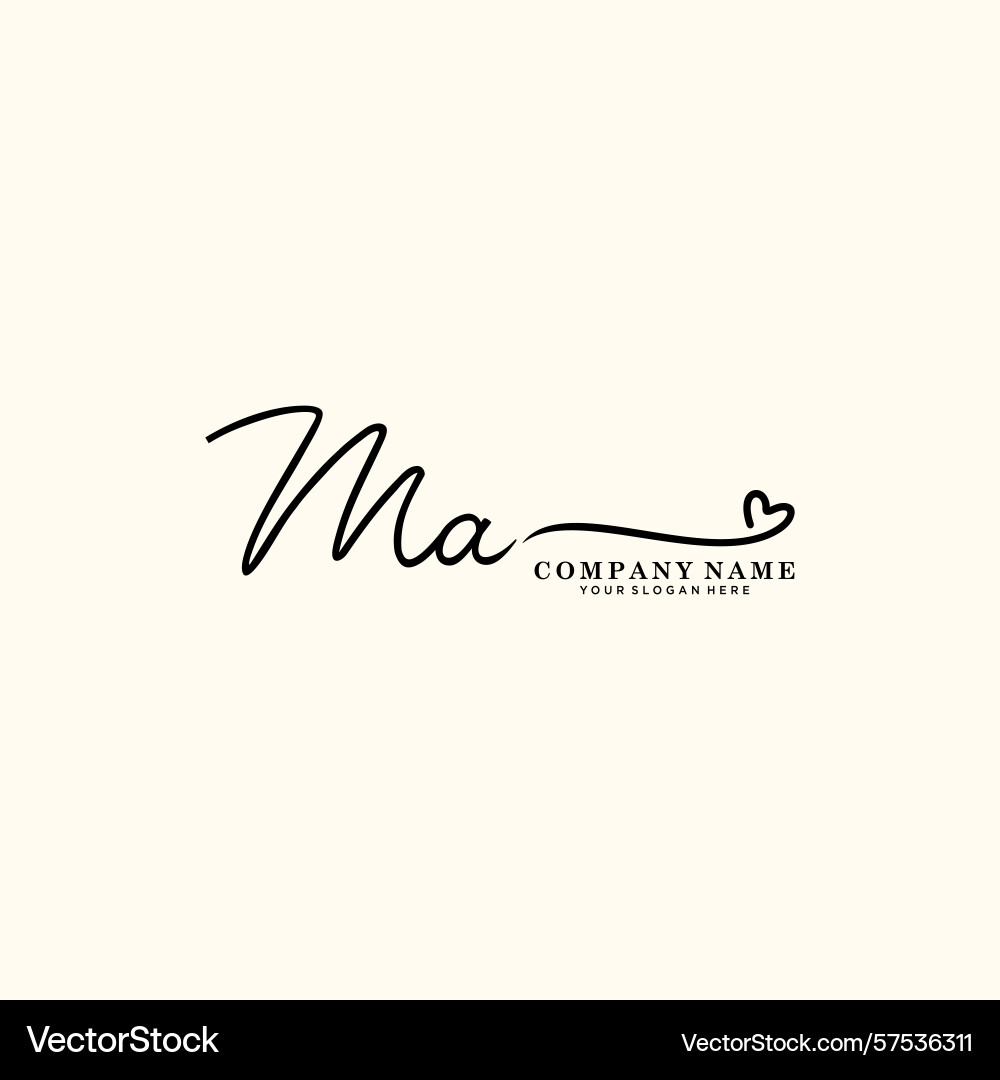 Signature style ma initial logos initials logo Vector Image