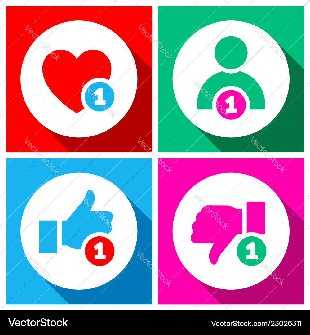 Simple buttons with user feedback social network Simple buttons with user feedback social network vector image