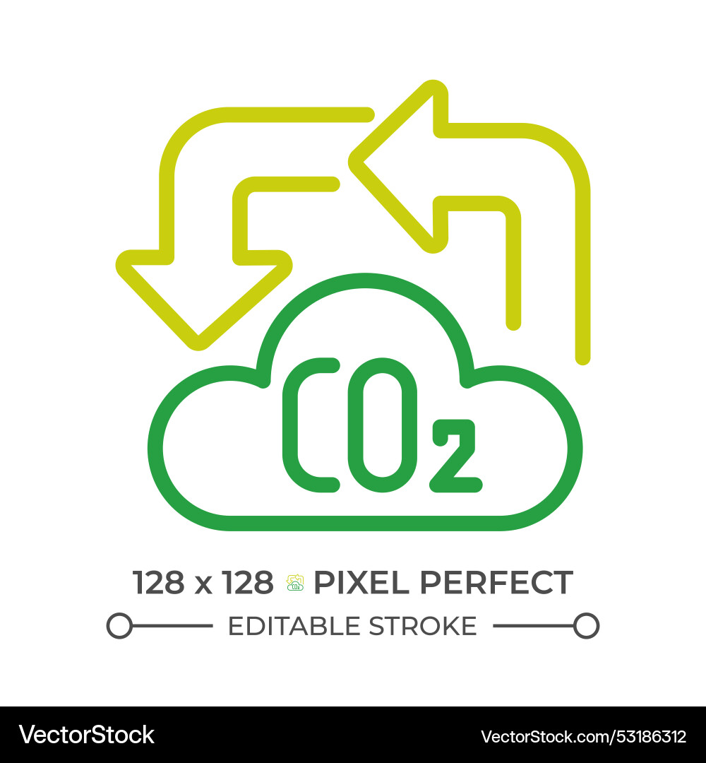 Carbon cycle two color line icon Carbon cycle two color line icon Vector Image