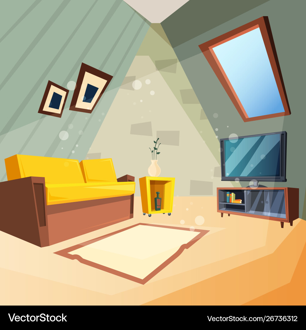 Cozy Attic Bedroom Vector Image