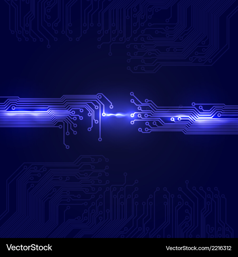 Dark Circuit Board Background Vector Image
