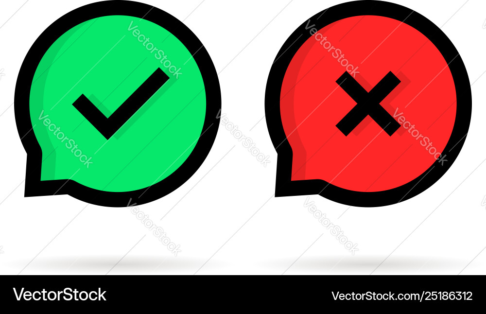 Dos or donts speech bubble like check marks Dos or donts speech bubble like check marks vector image