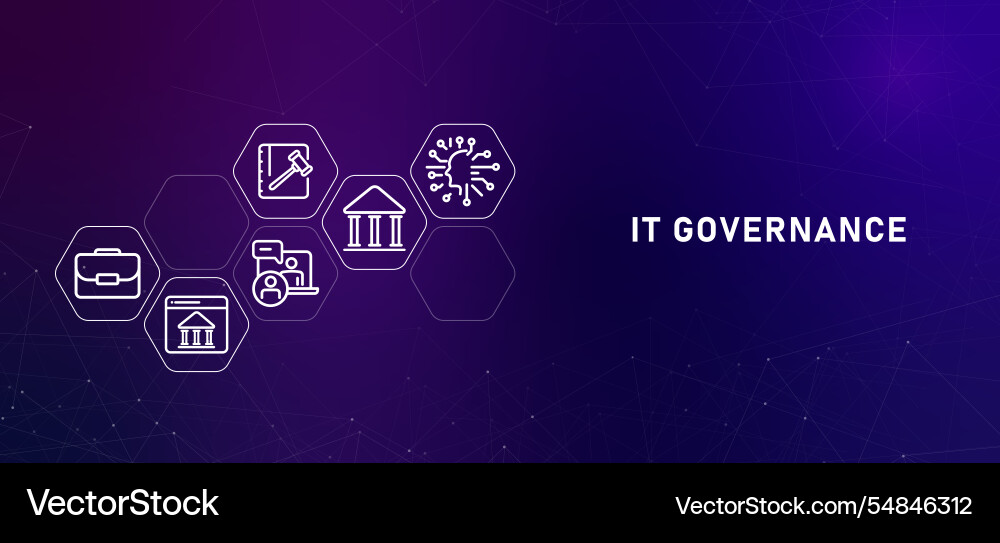 It governance gradient header digital policy It governance gradient header digital policy vector image