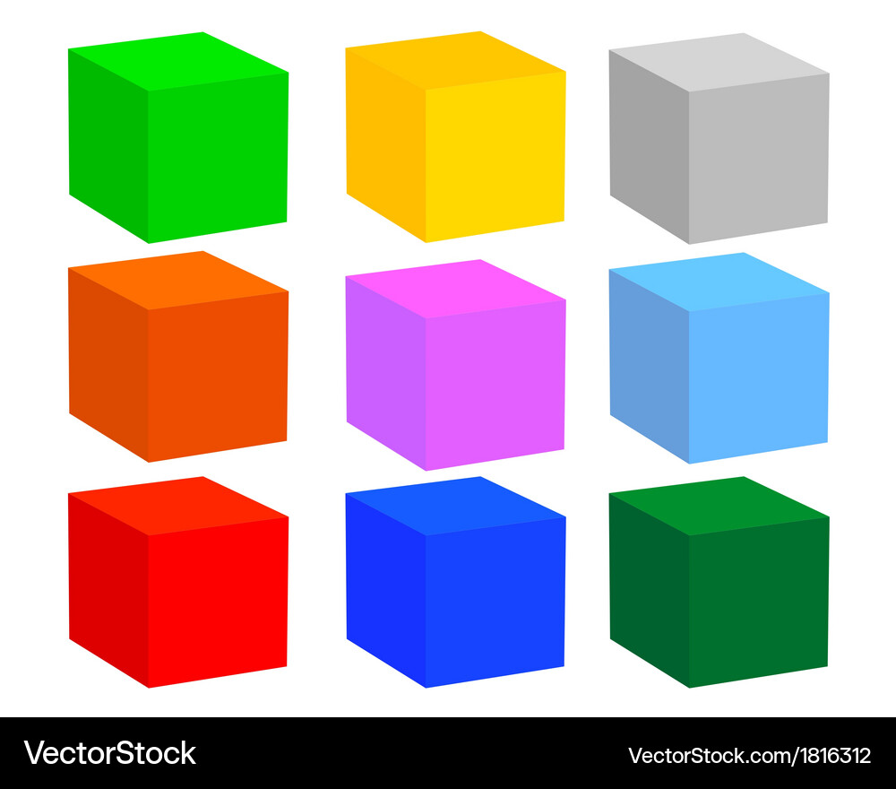 Nine cubes (1816312) – Royalty-Free Vector | VectorStock