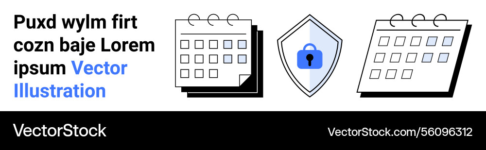 Secure calendar management concept with shield Secure calendar management concept with shield Vector Image
