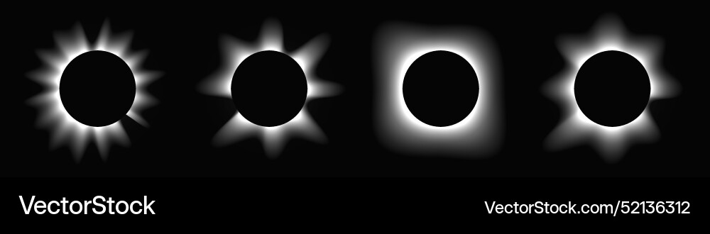 Set of circle illuminate light frames vector image