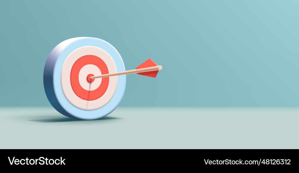 Targeting 3d render board circles with arrow Targeting 3d render board circles with arrow vector image
