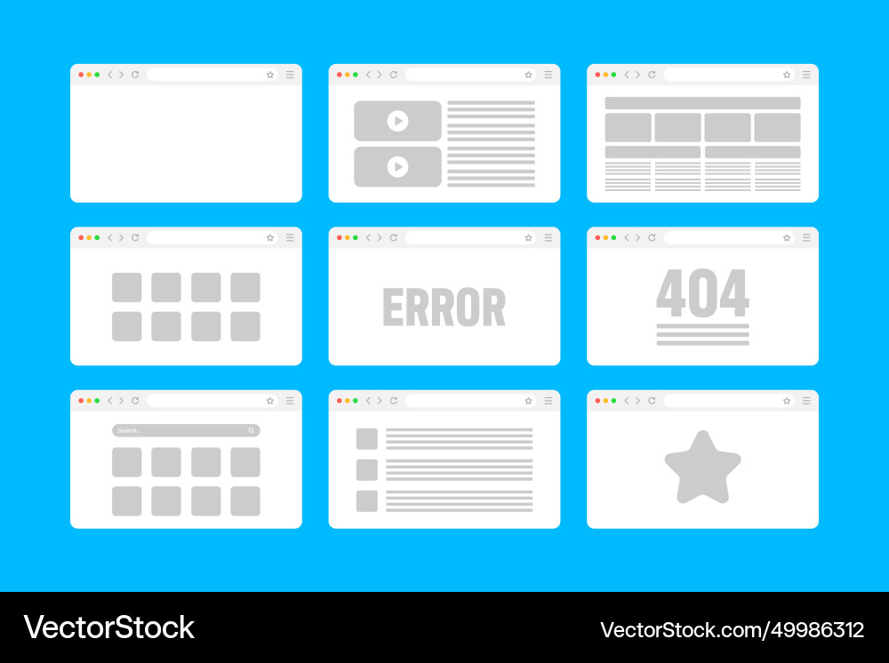 Web-Browser-Fensterseiten-Layout mit toolbar Web-Browser-Fensterseiten-Layout mit toolbar vektorbild