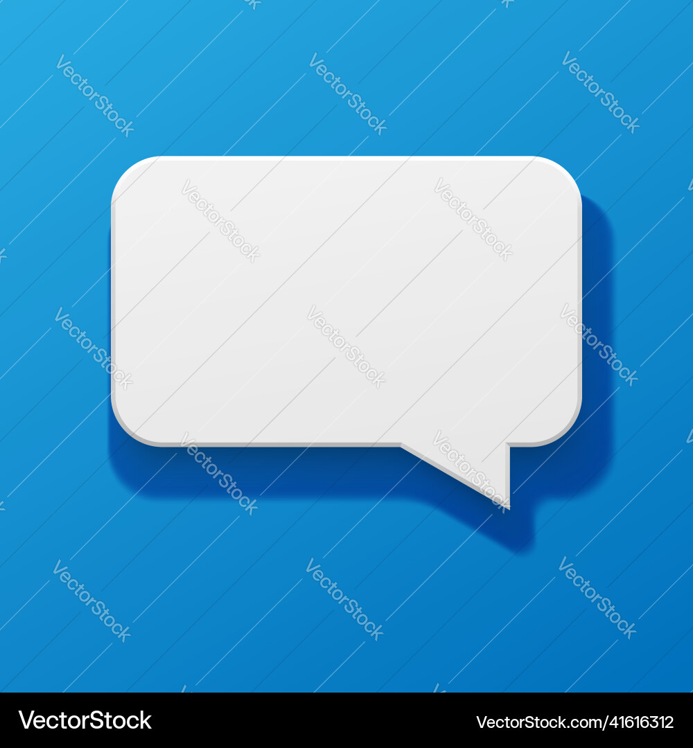 White paper speech bubble message box vector image