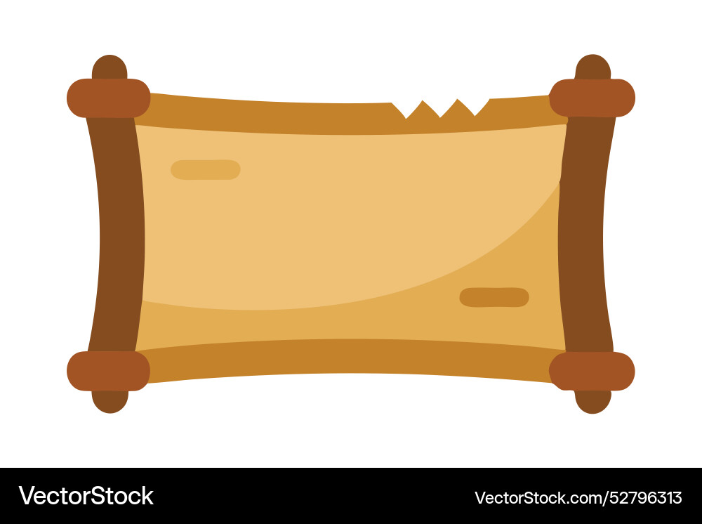 An ancient parchment scroll displayed An ancient parchment scroll displayed vector image