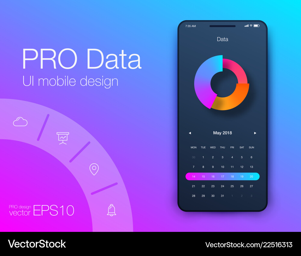 Analytics Mobile App UI Vector Image