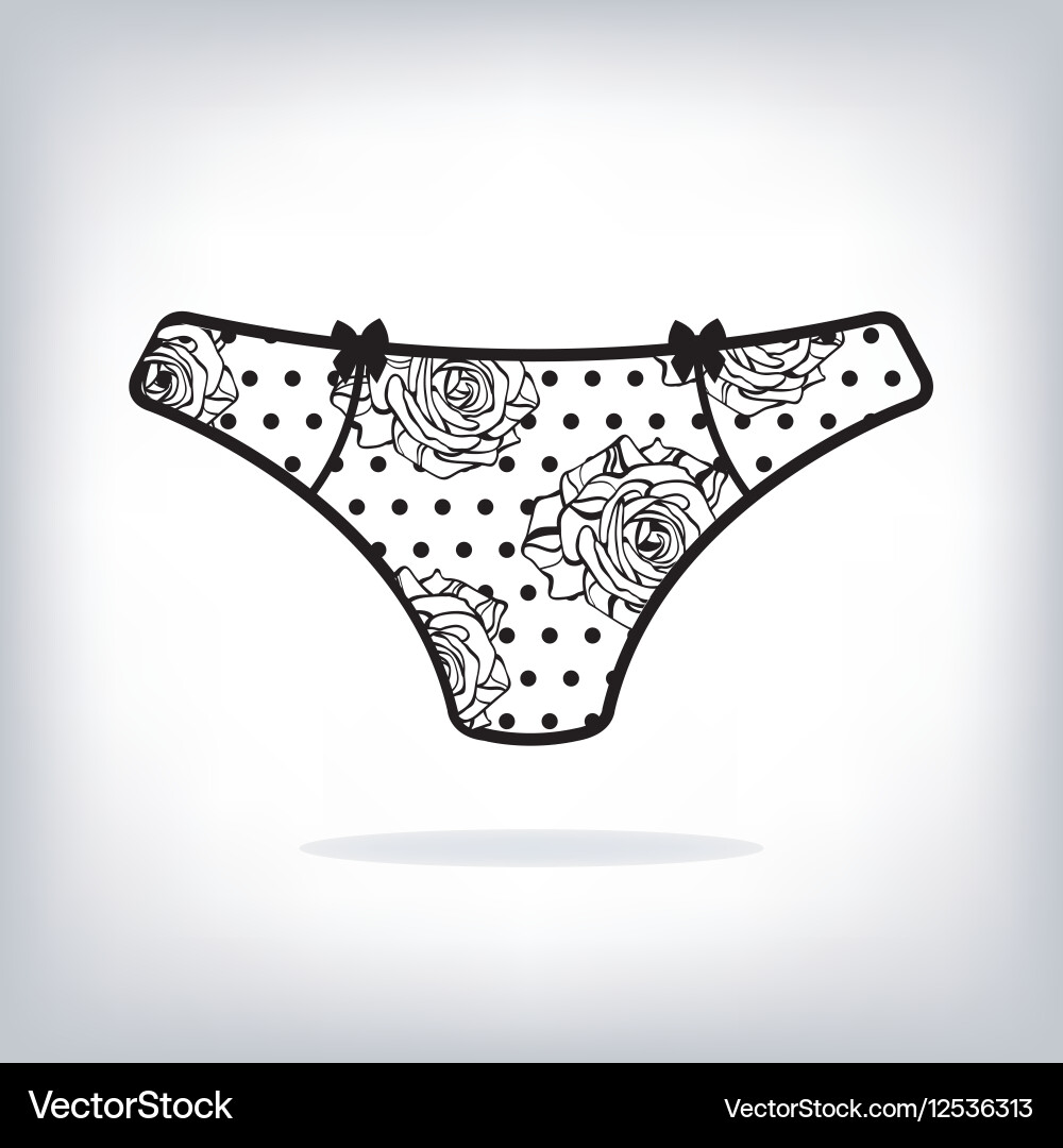 Black Lace Panties - Sexy Underwear vector image