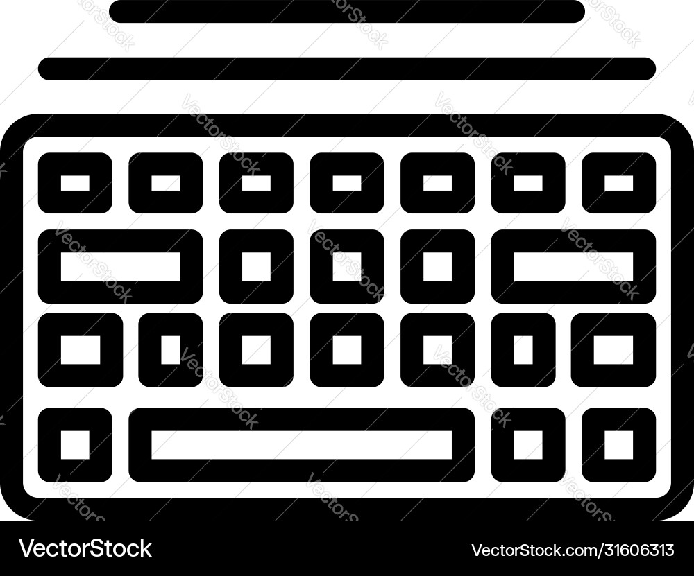 Computer keyboard icon outline style vector image
