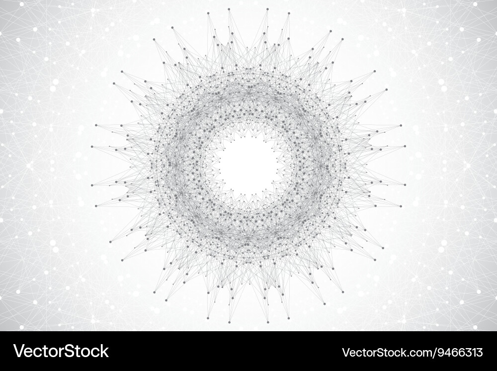 Geometric abstract background with connected line Vector Image