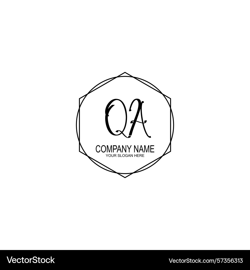 Minimalist handwritten qa initial logos with soft Minimalist handwritten qa initial logos with soft Vector Image