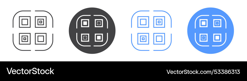 Qr code icon flat line symbol set Qr code icon flat line symbol set vector image