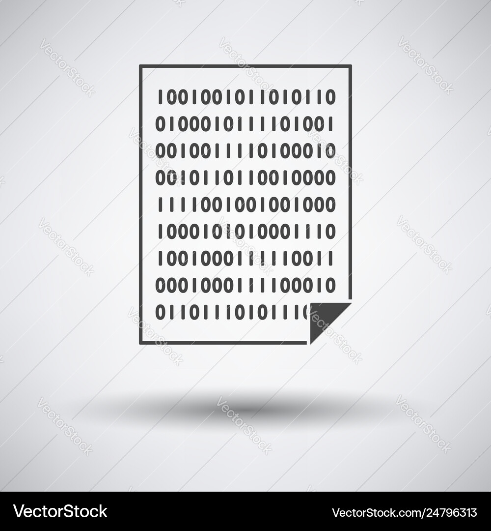 Sheet with binary code icon Vector Image