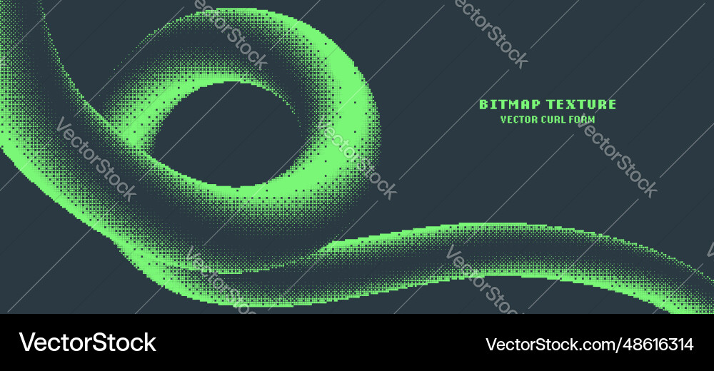 8 bit pixel art style bitmap texture curl form 8 bit pixel art style bitmap texture curl form vector image