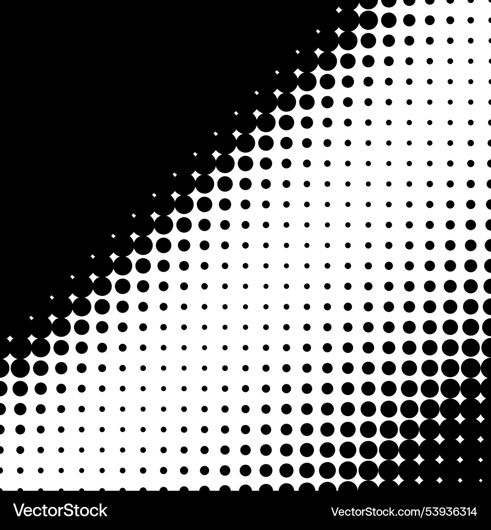 Black and white dotted pattern creating a gradient vector image