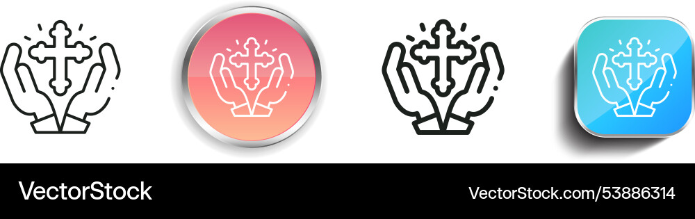 Faith icon thin linear regular and button style Vector Image