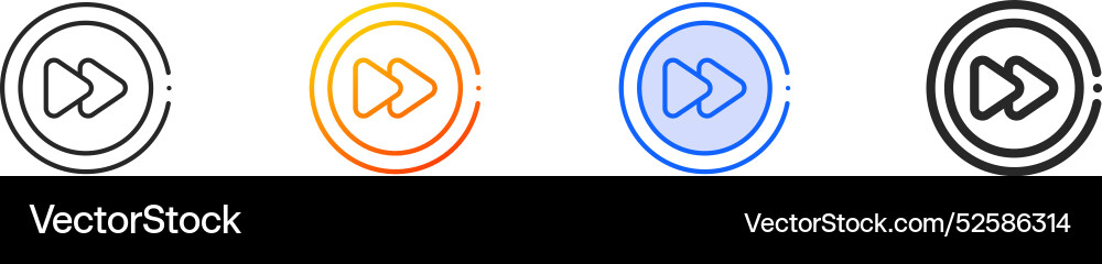 Fast forward iconthin linear gradient blue stroke Fast forward iconthin linear gradient blue stroke vector image
