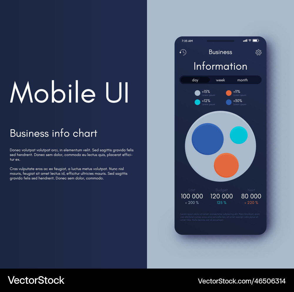 Graphics infographics with mobile phone template vector image