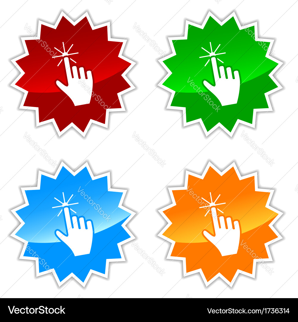 Hand Cursor Icons Set vector image