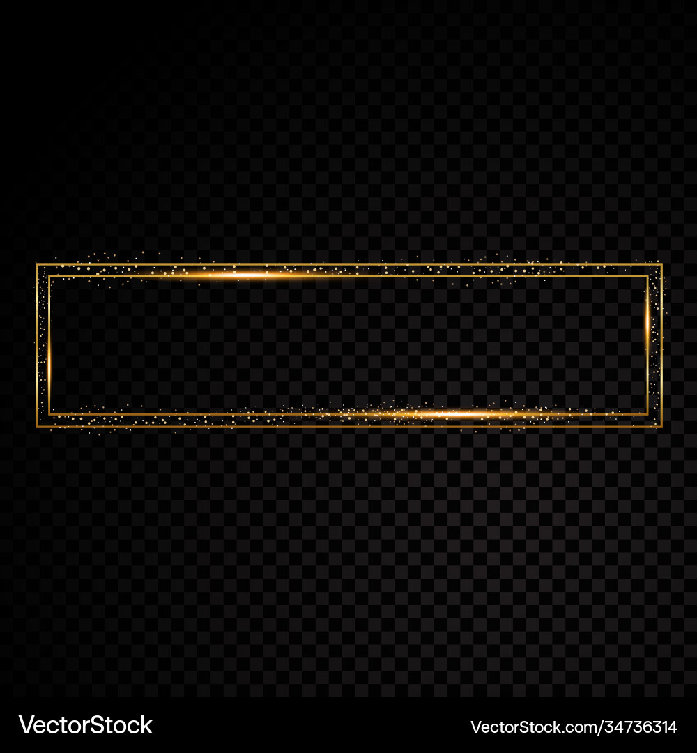 Minimal rectangle frame isolated on black vector image