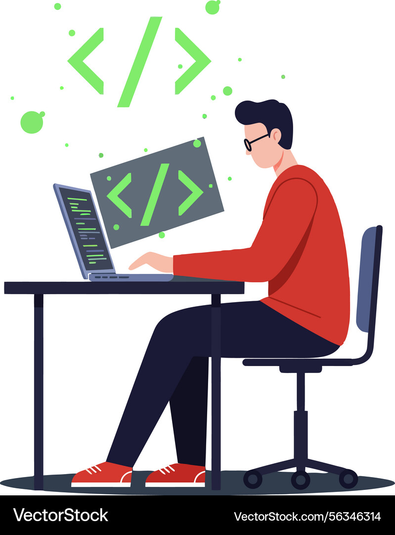 Programmierer Programmiersoftware Entwicklung Programmierer Programmiersoftware Entwicklung vektorbild